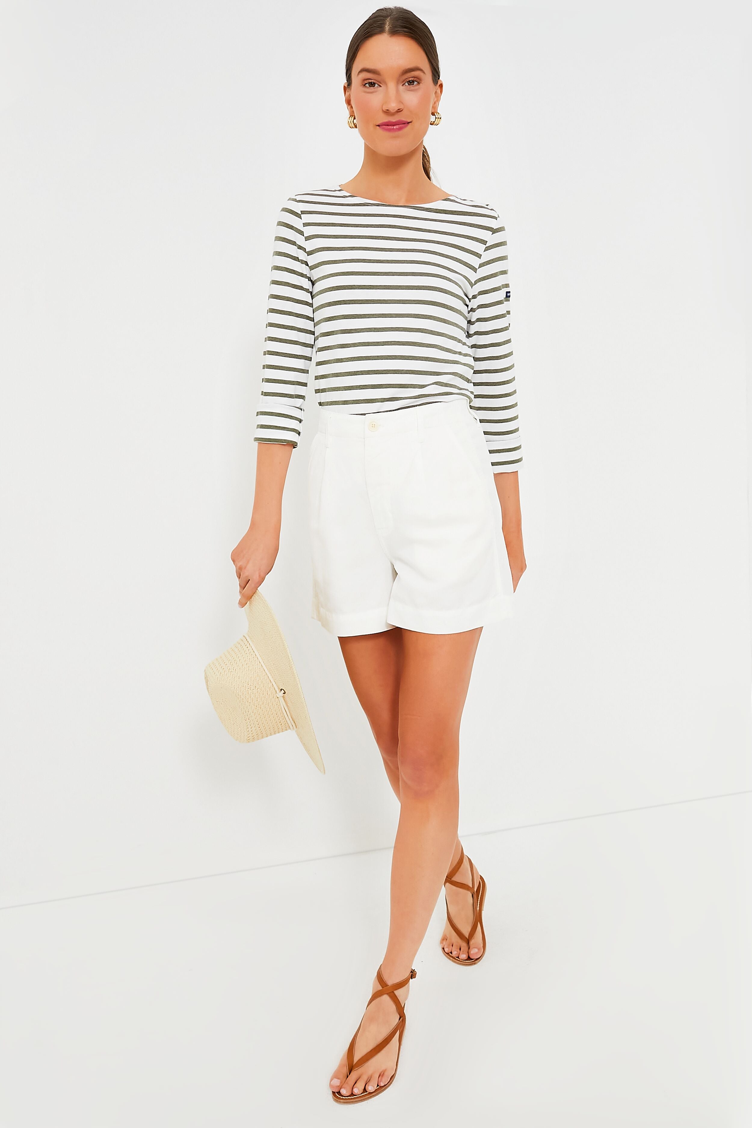 Madeline Pleated Shorts in Twill – Alex Mill