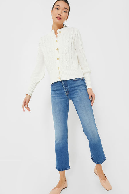White Cotton Colette Cardigan