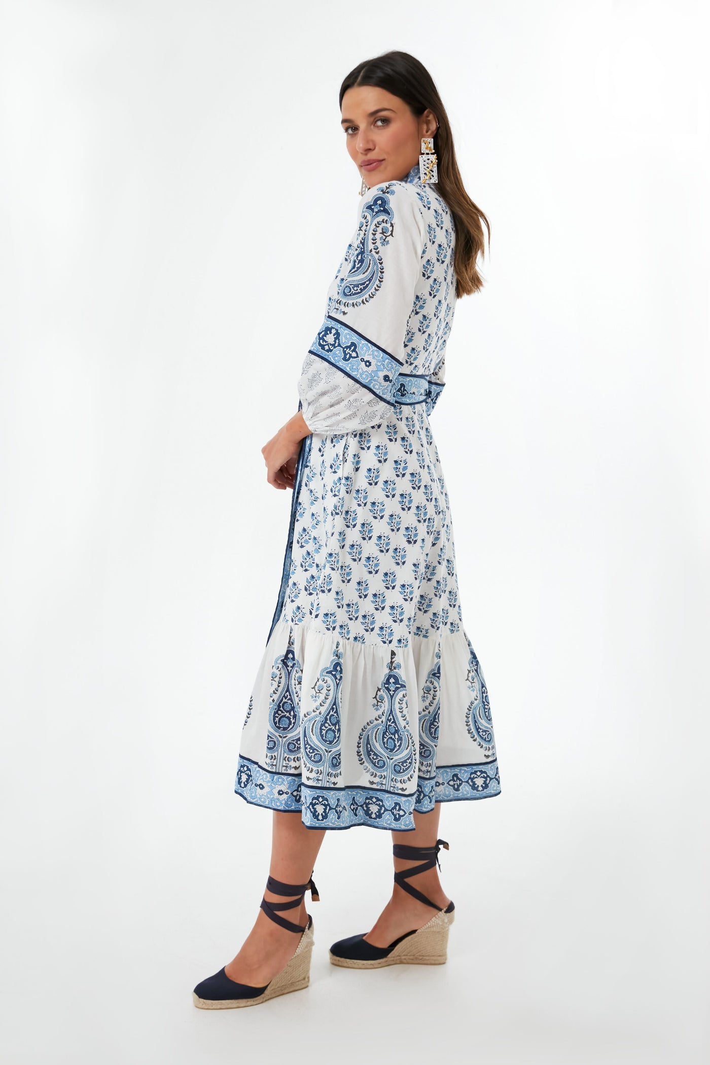 long flounce dress Tropical Flounce Midi Dress by EY Boutique