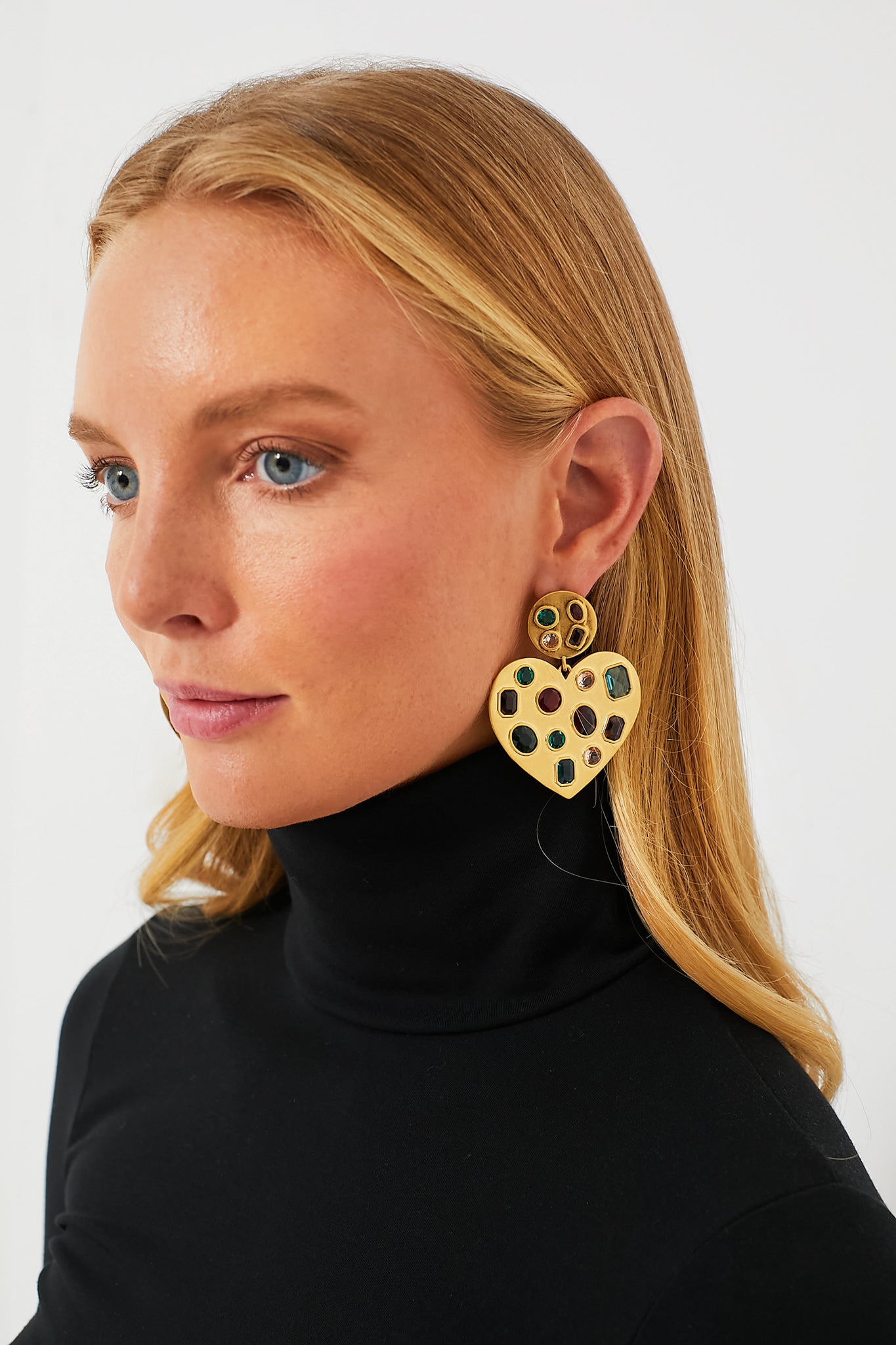Rainbow Pop Heart Crystal Earrings