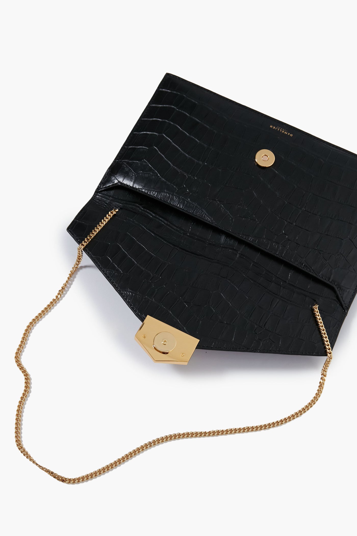 Black Croc London Clutch