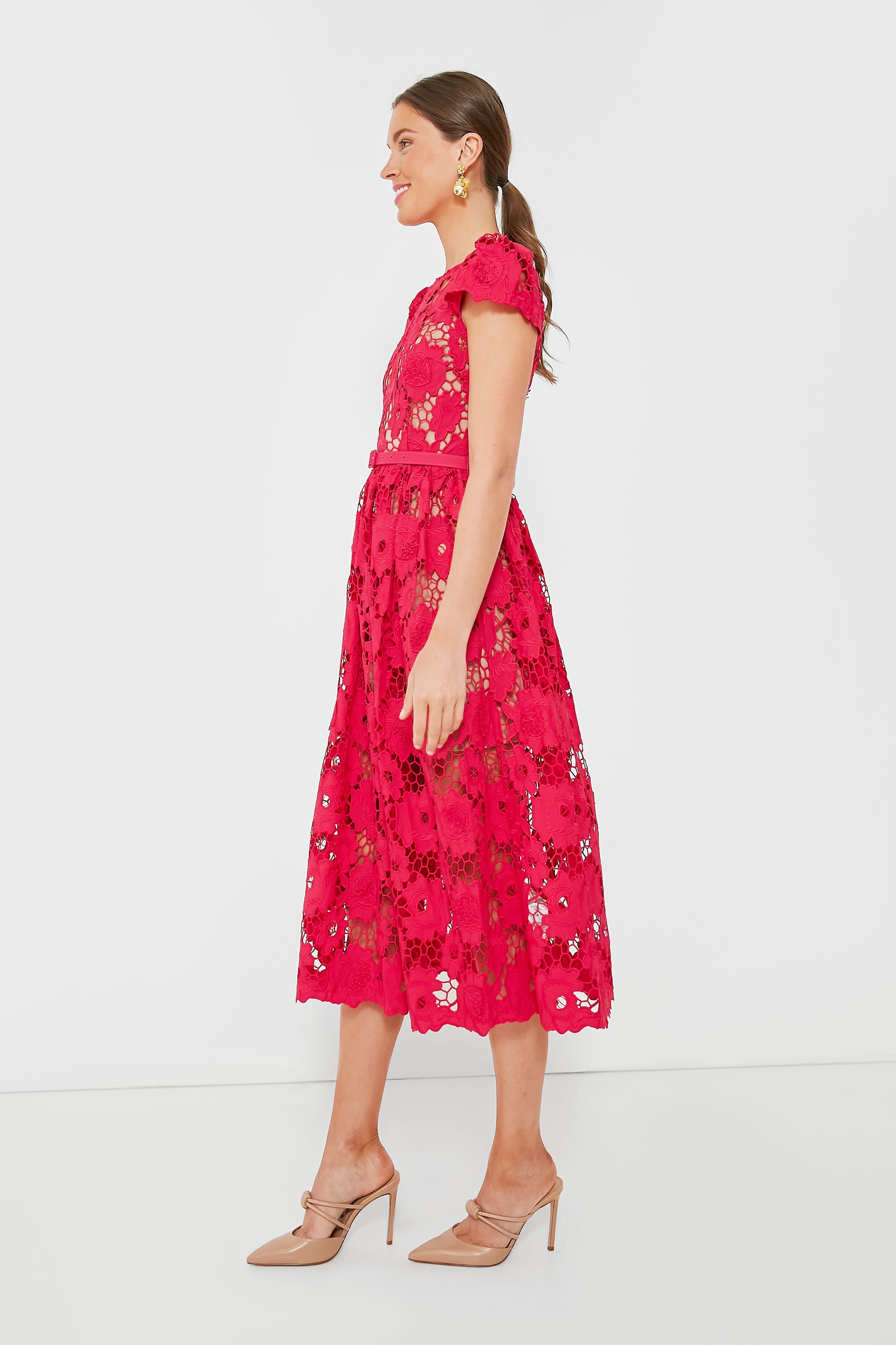 Red Poppy Midi Dress | Self-Portrait | Tuckernuck