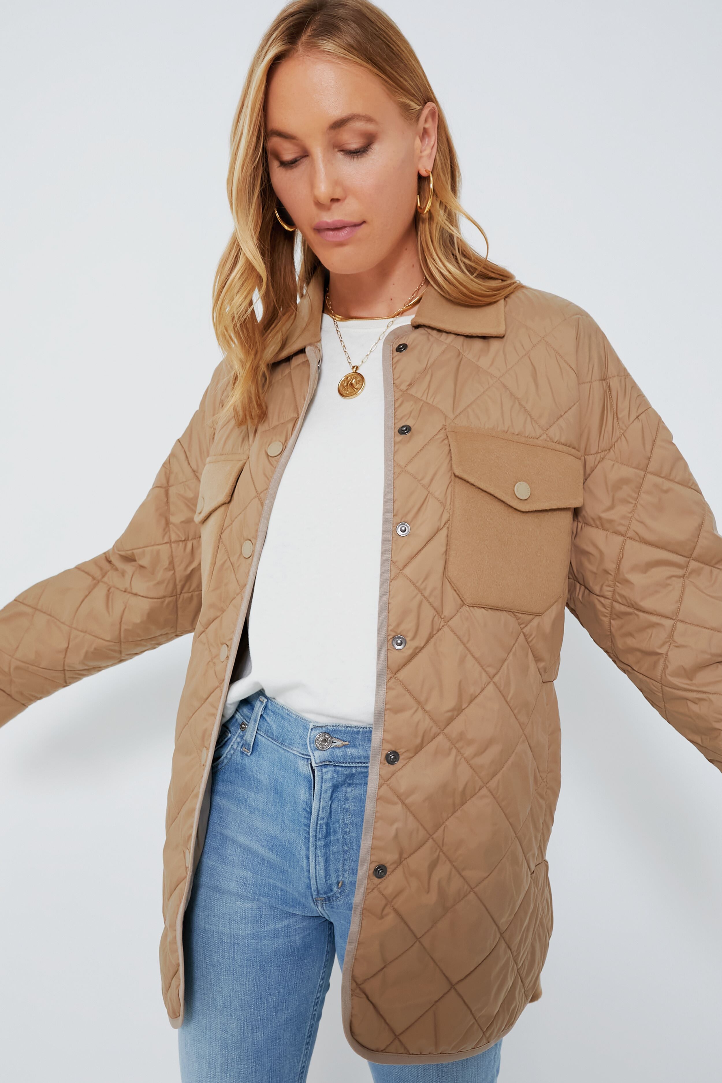 ladies khaki quilted jacket