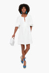 White Finley Flutter Sleeve Dress
