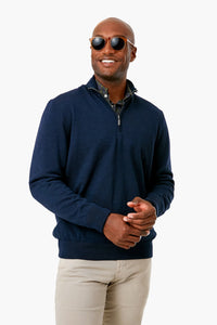 Navy Gamlan Half Zip Sweater