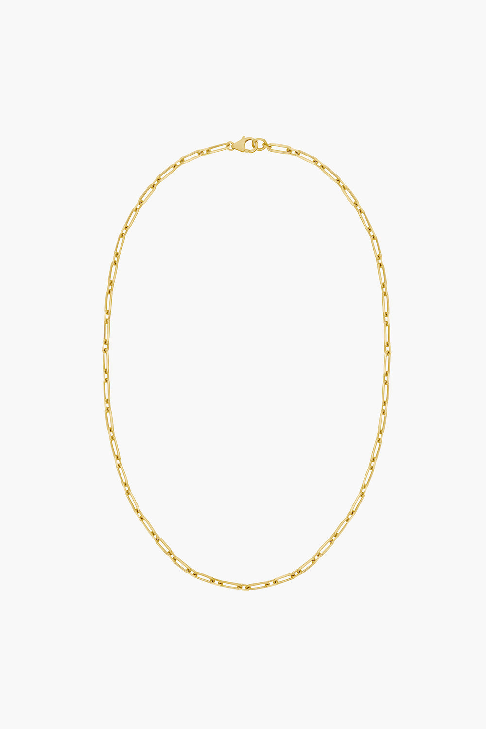 Electric Picks gold vermeil necklace features elongated links and a lobster clasp, ideal for layering as a Paris necklace.