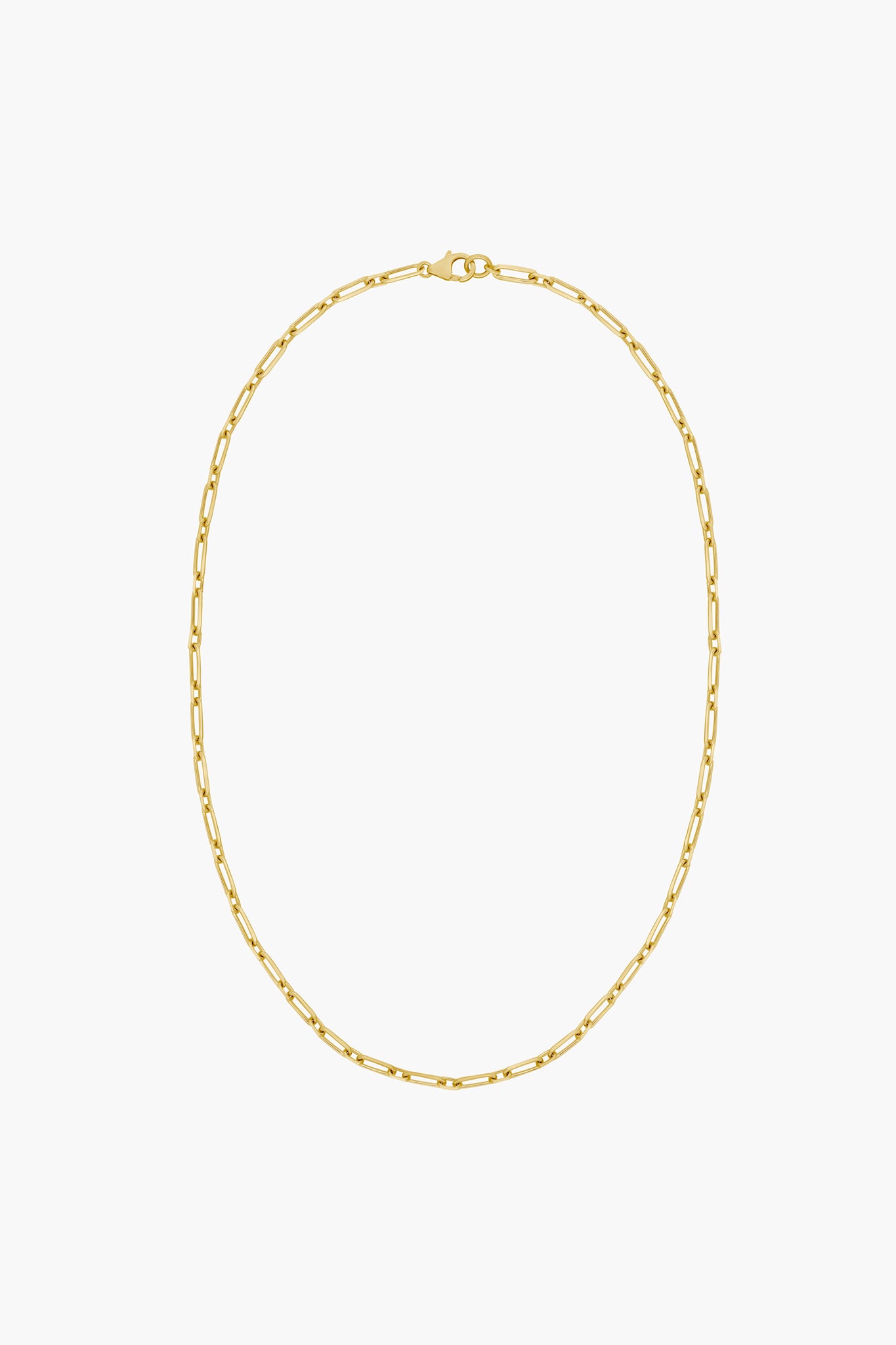Electric Picks gold vermeil necklace features elongated links and a lobster clasp, ideal for layering as a Paris necklace.