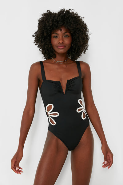 Black and Ivory Flora One Piece | follow suit