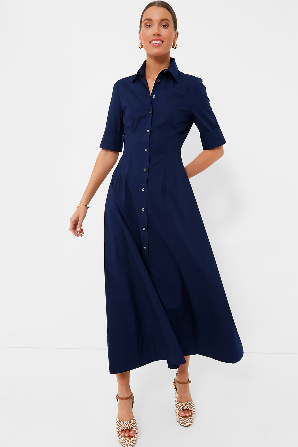 staud maxi dress sale Navy Joan Maxi Dress