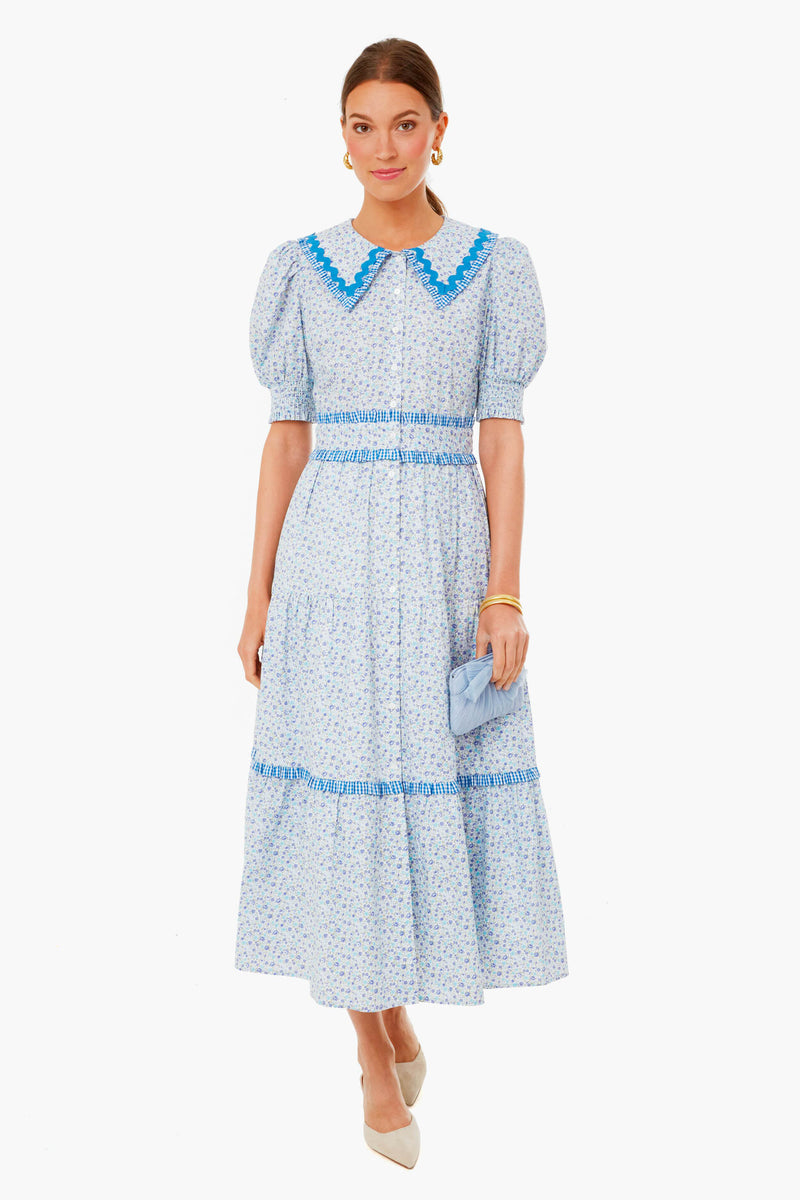 Blue Floral Ric Rac Linger Dress