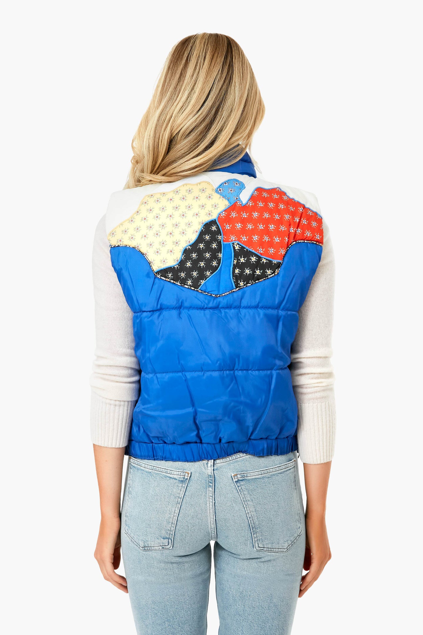 Blue Pascala Print Puffer Vest