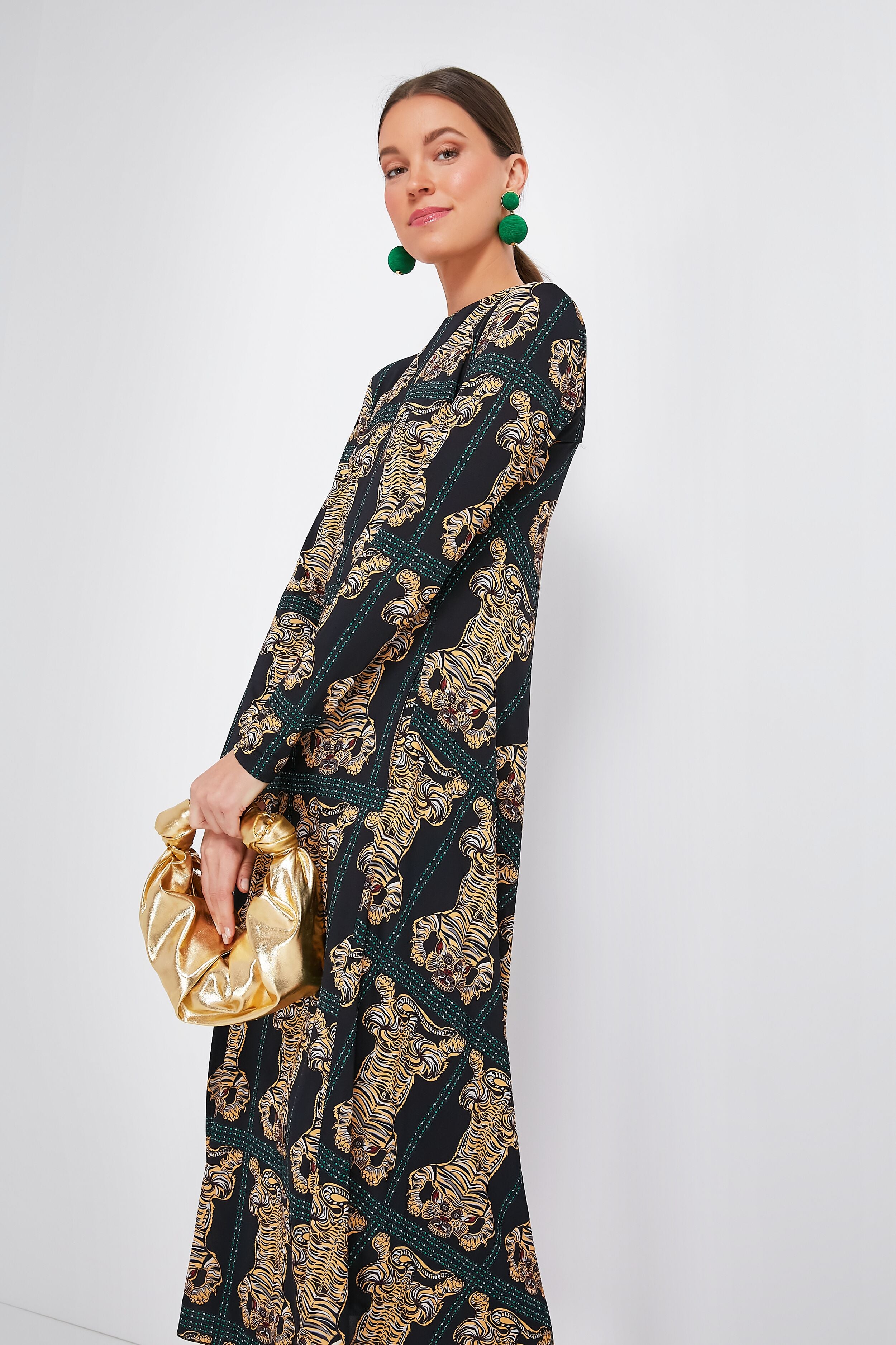 Tiger Tiles Black Drifter Dress