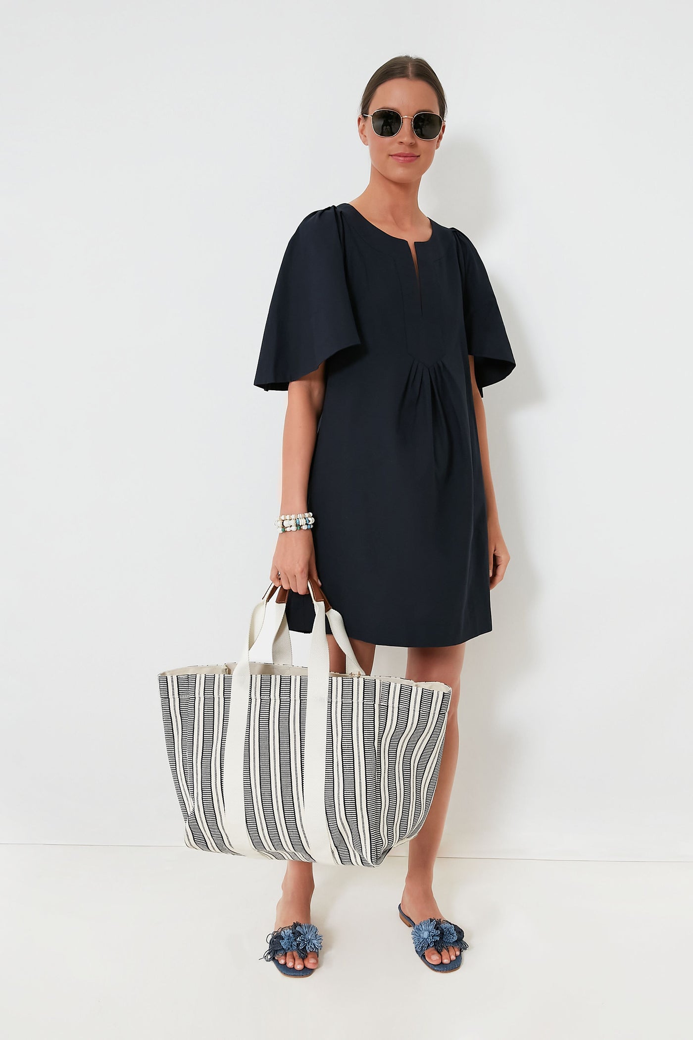 Deep Navy Finley Flutter Sleeve Dress Pomander Place Navy / S Deep Navy Finley Flutter Sleeve Dress Pomander Place Navy / S