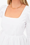 White Clemons Long Sleeve Puff Blouse