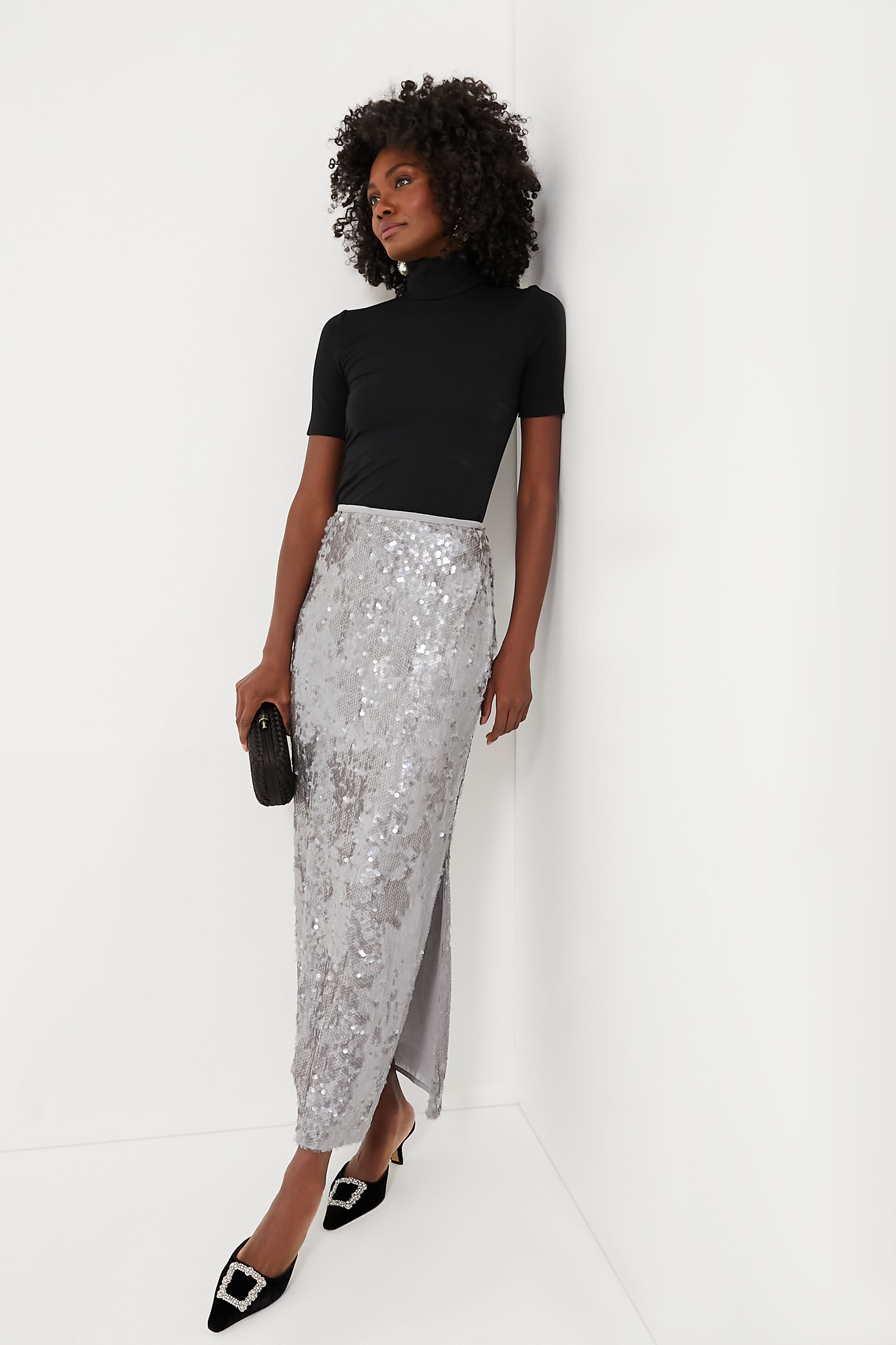 Silver sequin clearance skirt xs