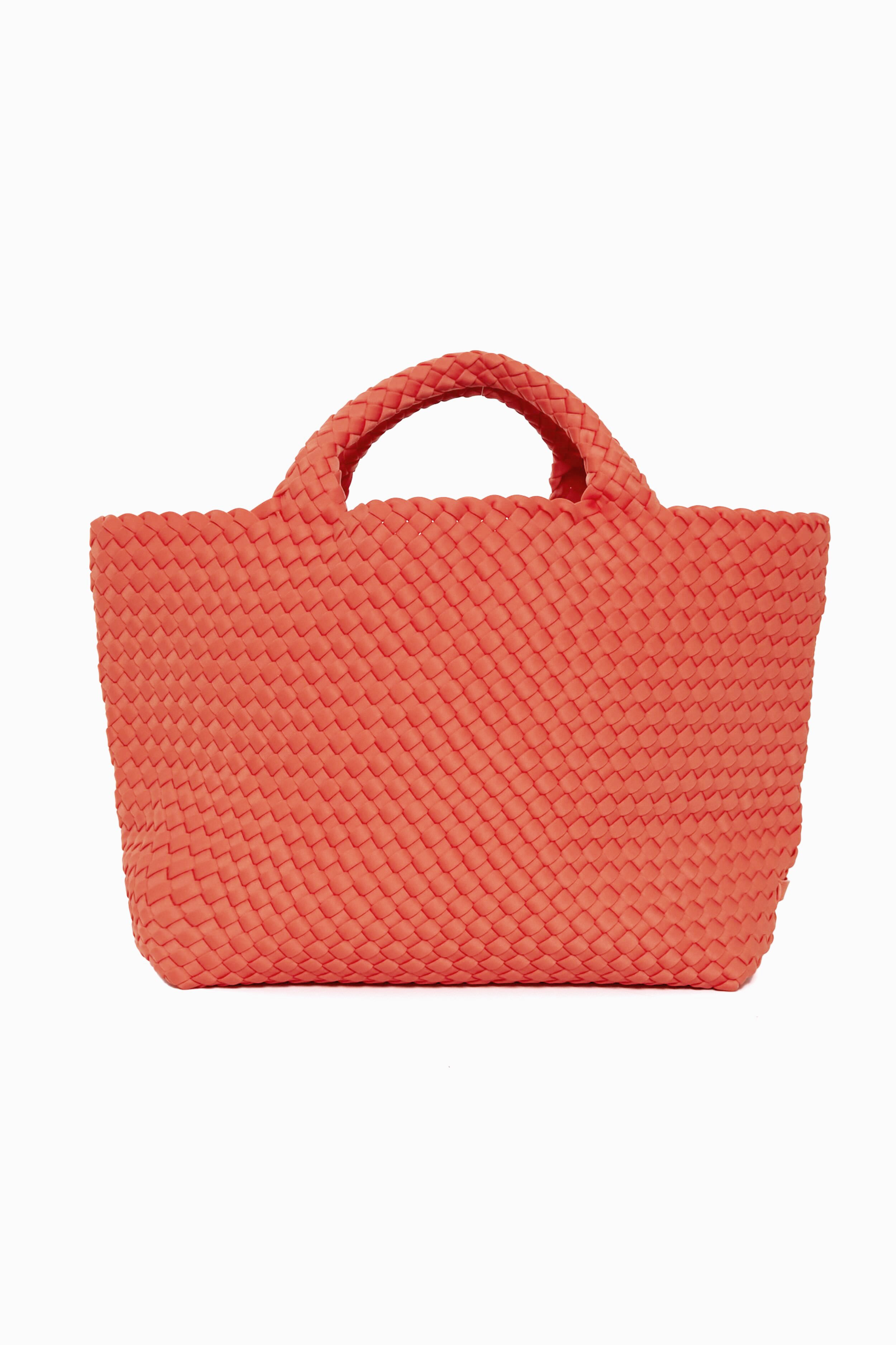 Deux Lux Handbag Soft Tote Bag in Ecru with Neon Orange Handle