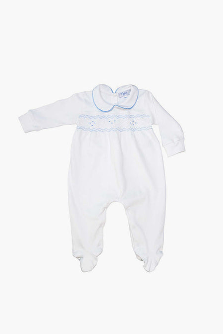 Nella Smocked Boy Footie