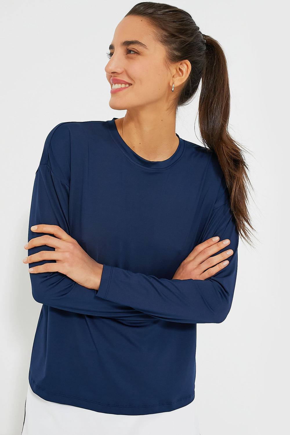 Navy Long Sleeve Performance Jersey Ryan Boyfriend Tee