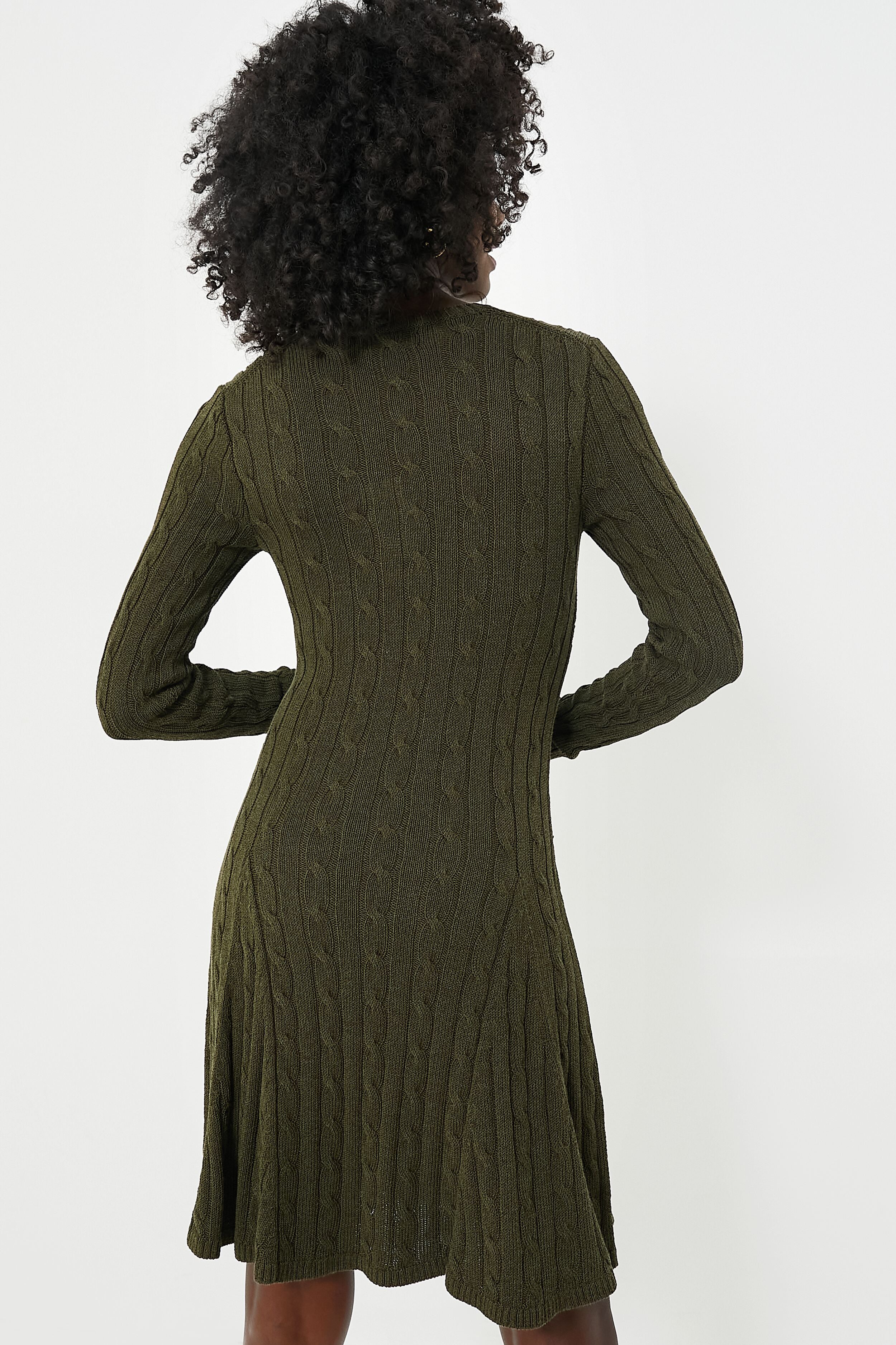 Polo Ralph Lauren Cable-Knit Sweater Dress Canopy Olive