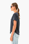 Black Organic Cotton V Neck Tee