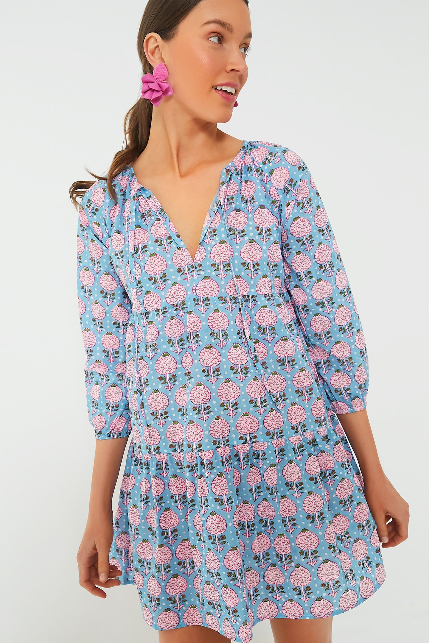 Exclusive Liberty Pink Priya Dress | SZ Blockprints