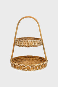 Provence Rattan Two Tiered Server Whitewash