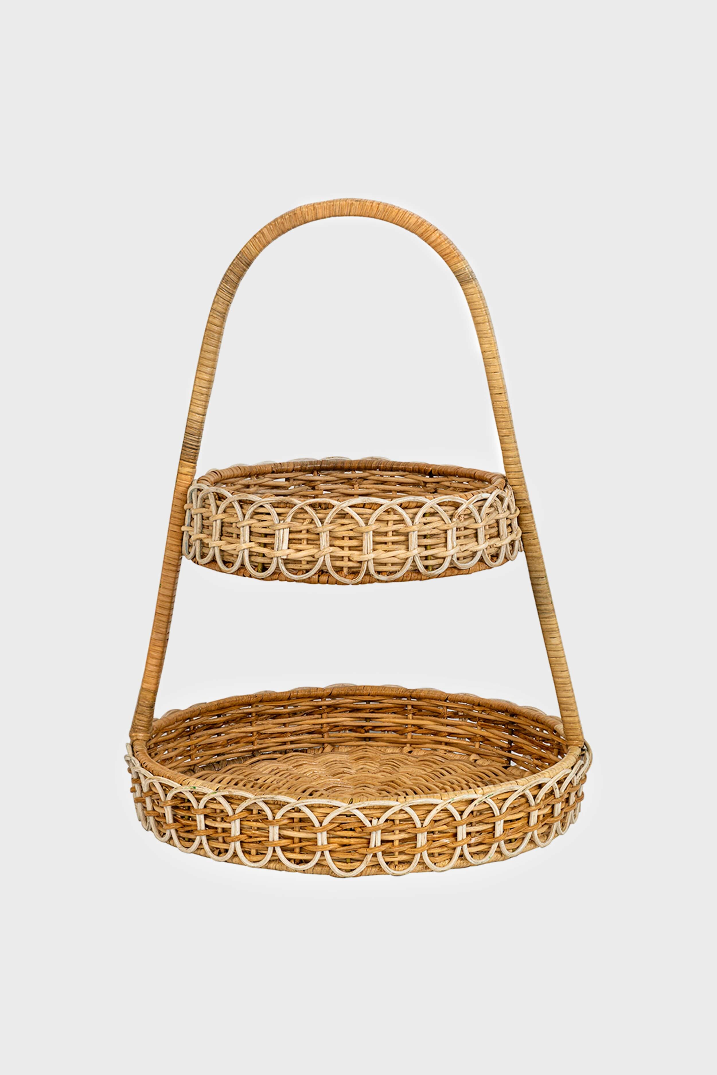 Provence Rattan Two Tiered Server Whitewash
