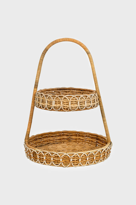 Provence Rattan Two Tiered Server Whitewash