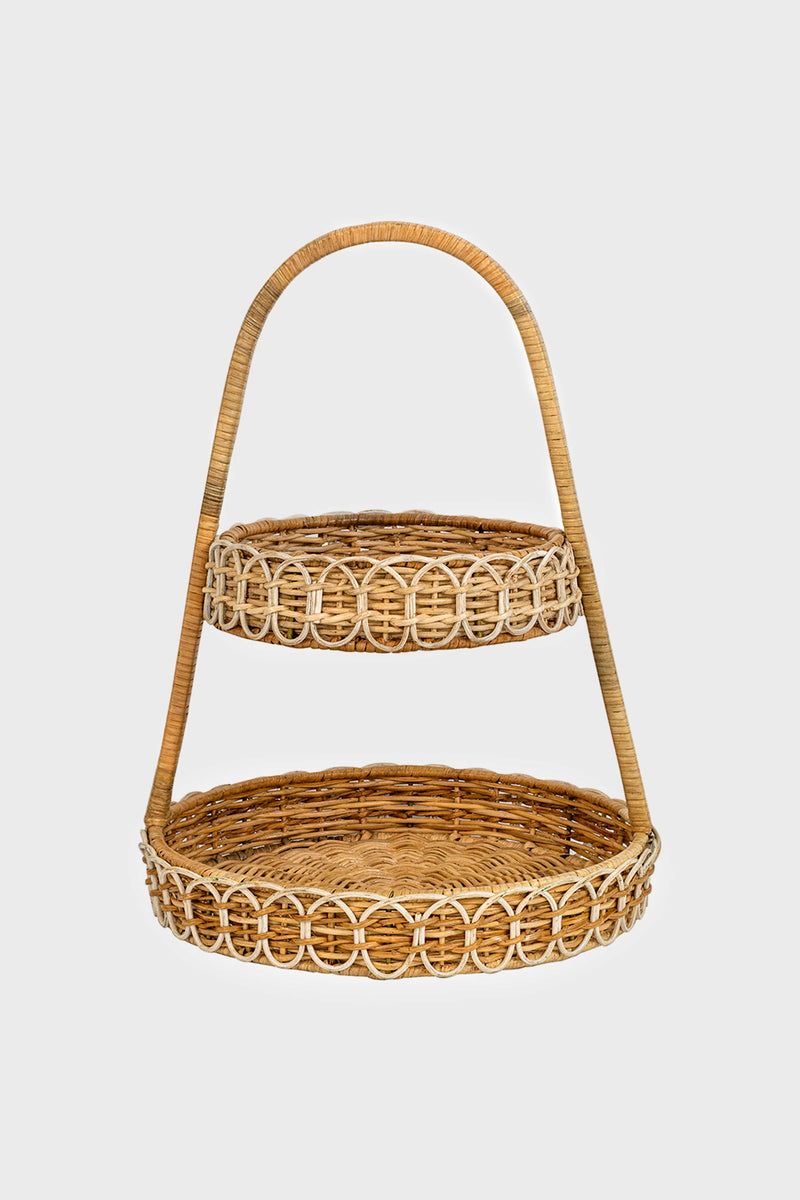 Provence Rattan Two Tiered Server Whitewash