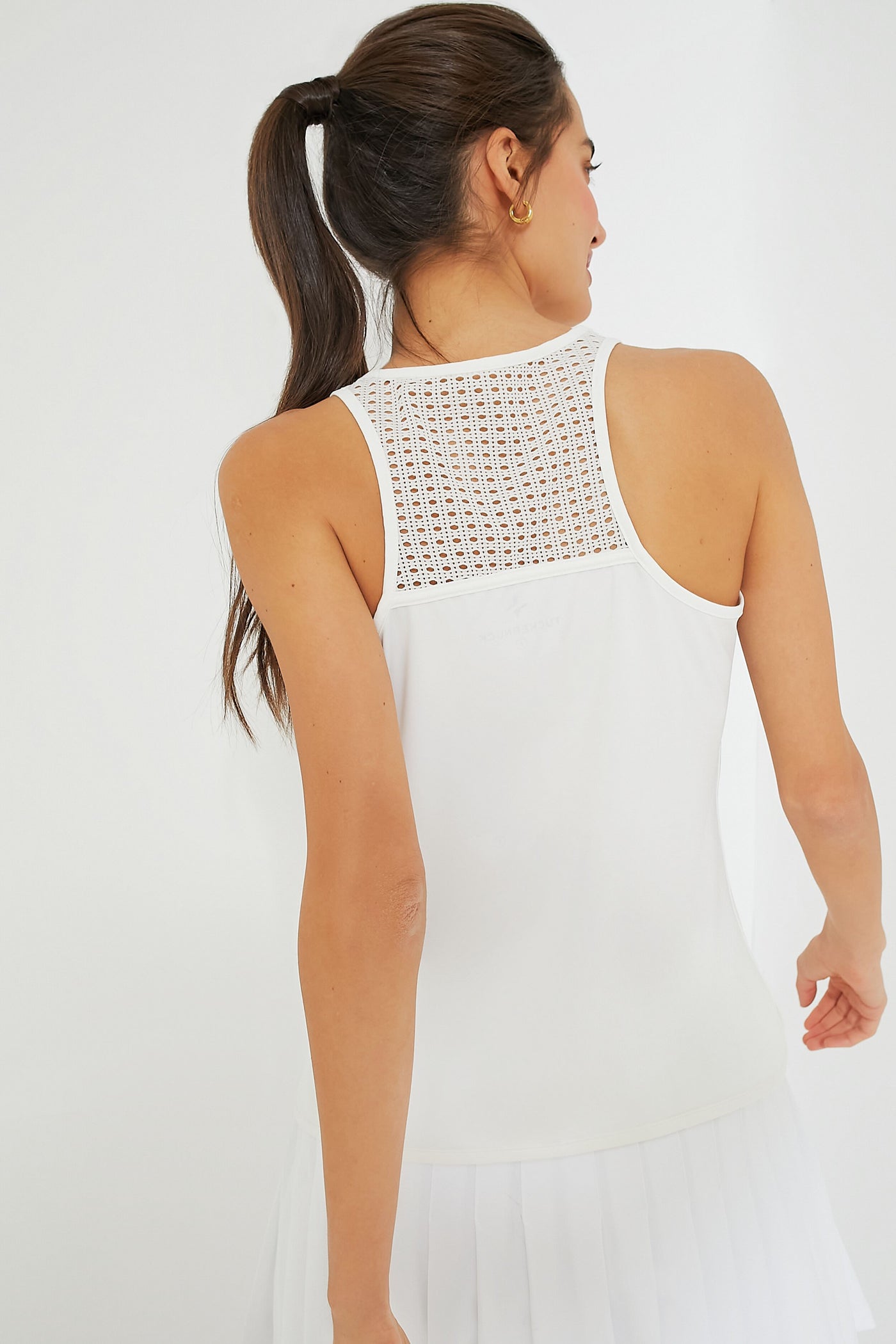 White Cane Performance Jersey Ellen Racerback Tank