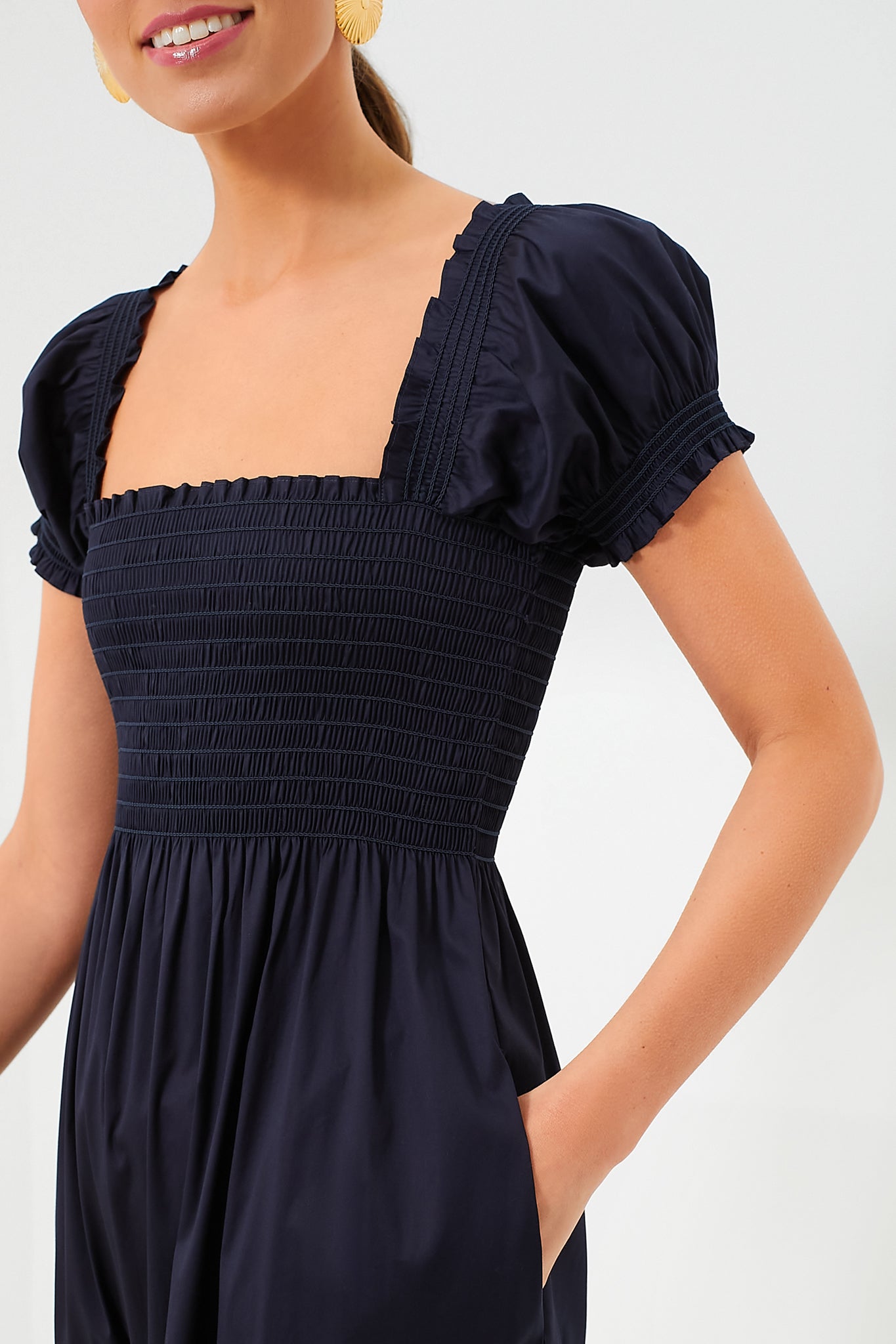 tory burch smocked cotton dress Smocked Cotton Dress: Women's Designer Coverups