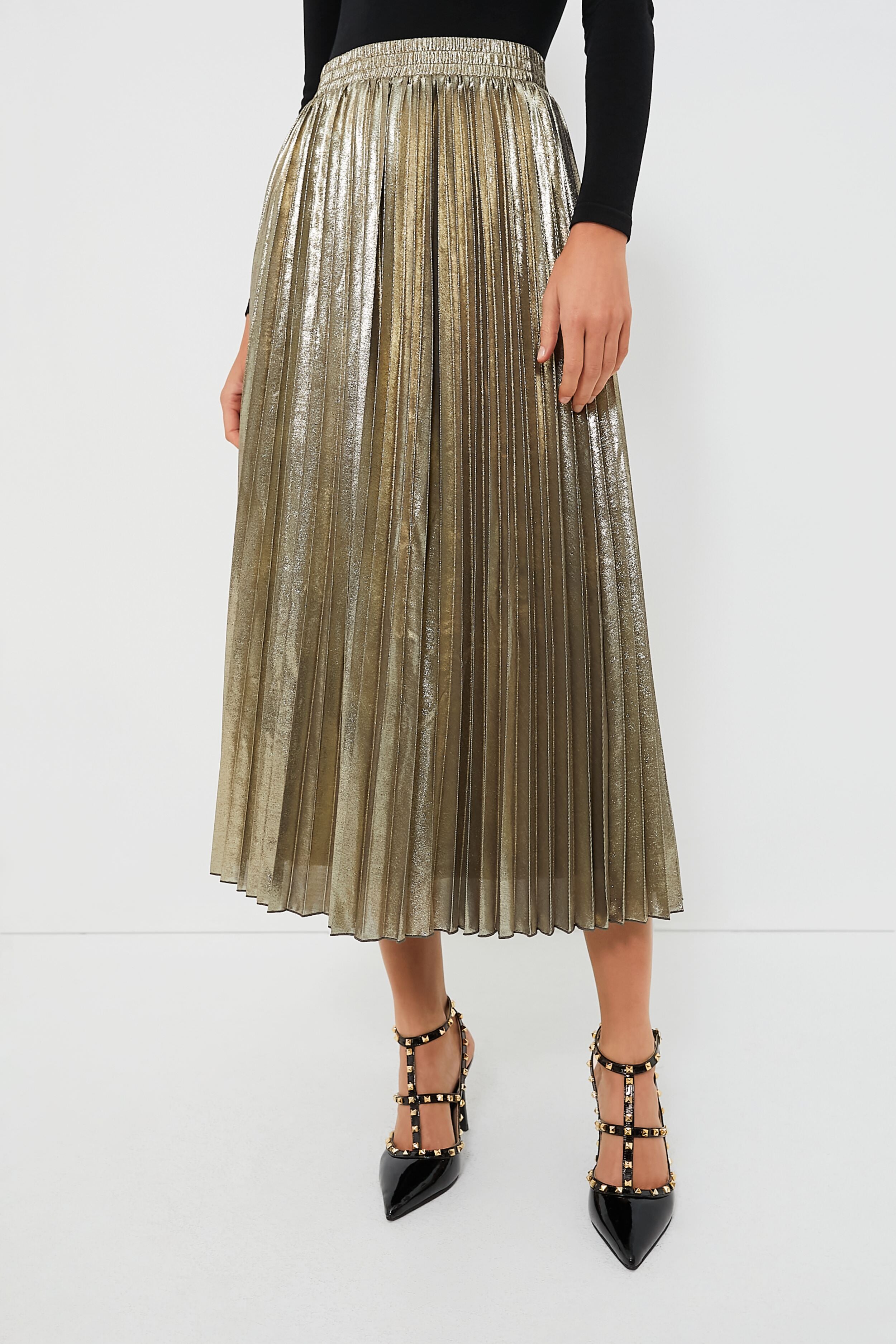 Light Gold Benny Midi Skirt