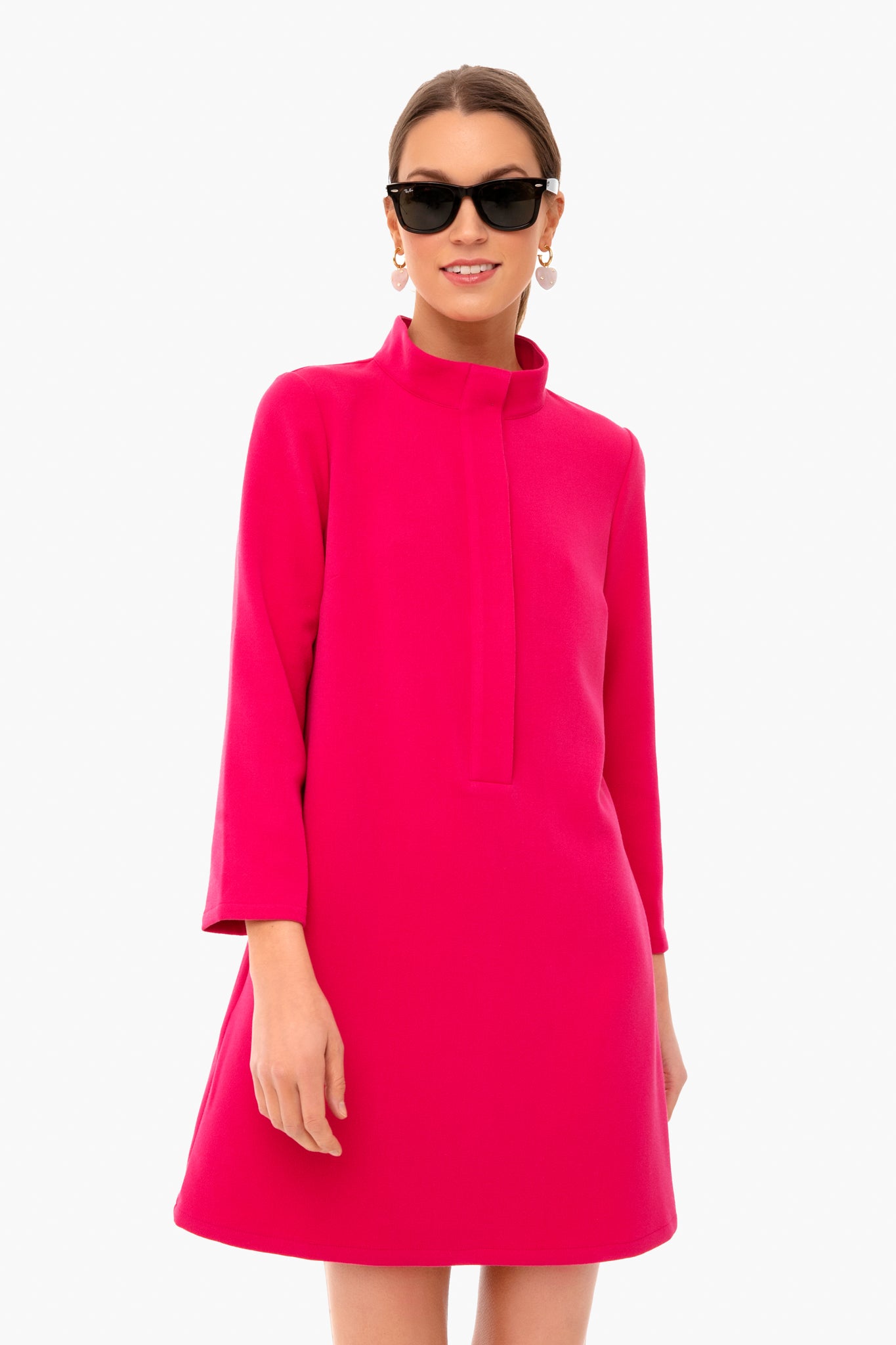 Fuchsia Stretch Crepe Avery Dress
