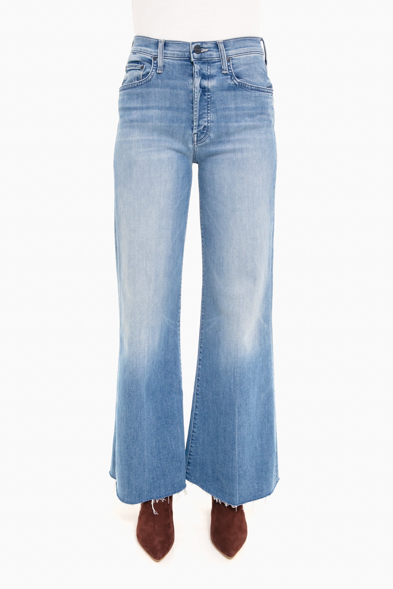 Mother The Tomcat Roller Fray Jeans In Blue