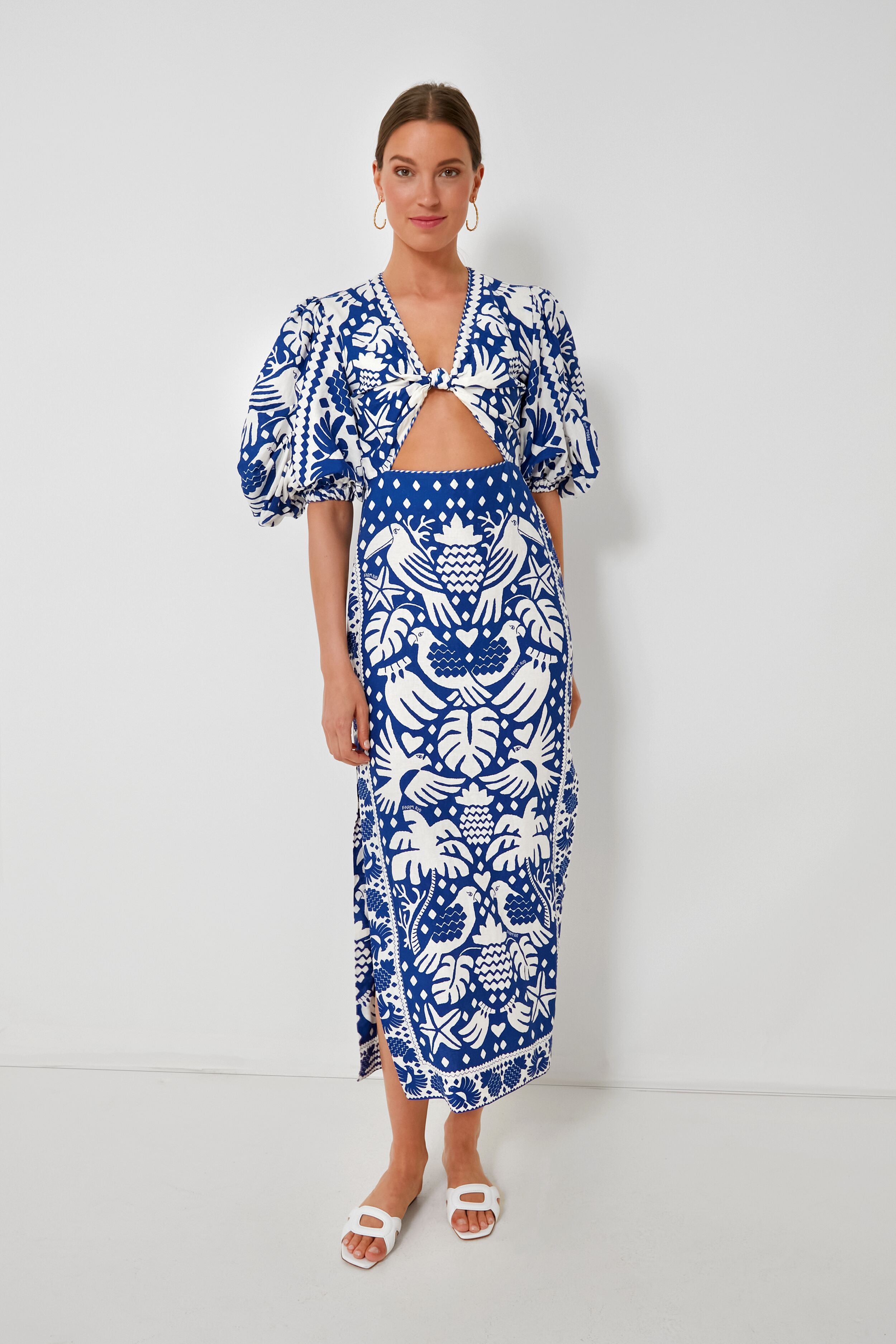 farm rio midi dress FARM Rio Black Flowerful Garden Midi Dress, Snake Garden Black / XXS main image 1