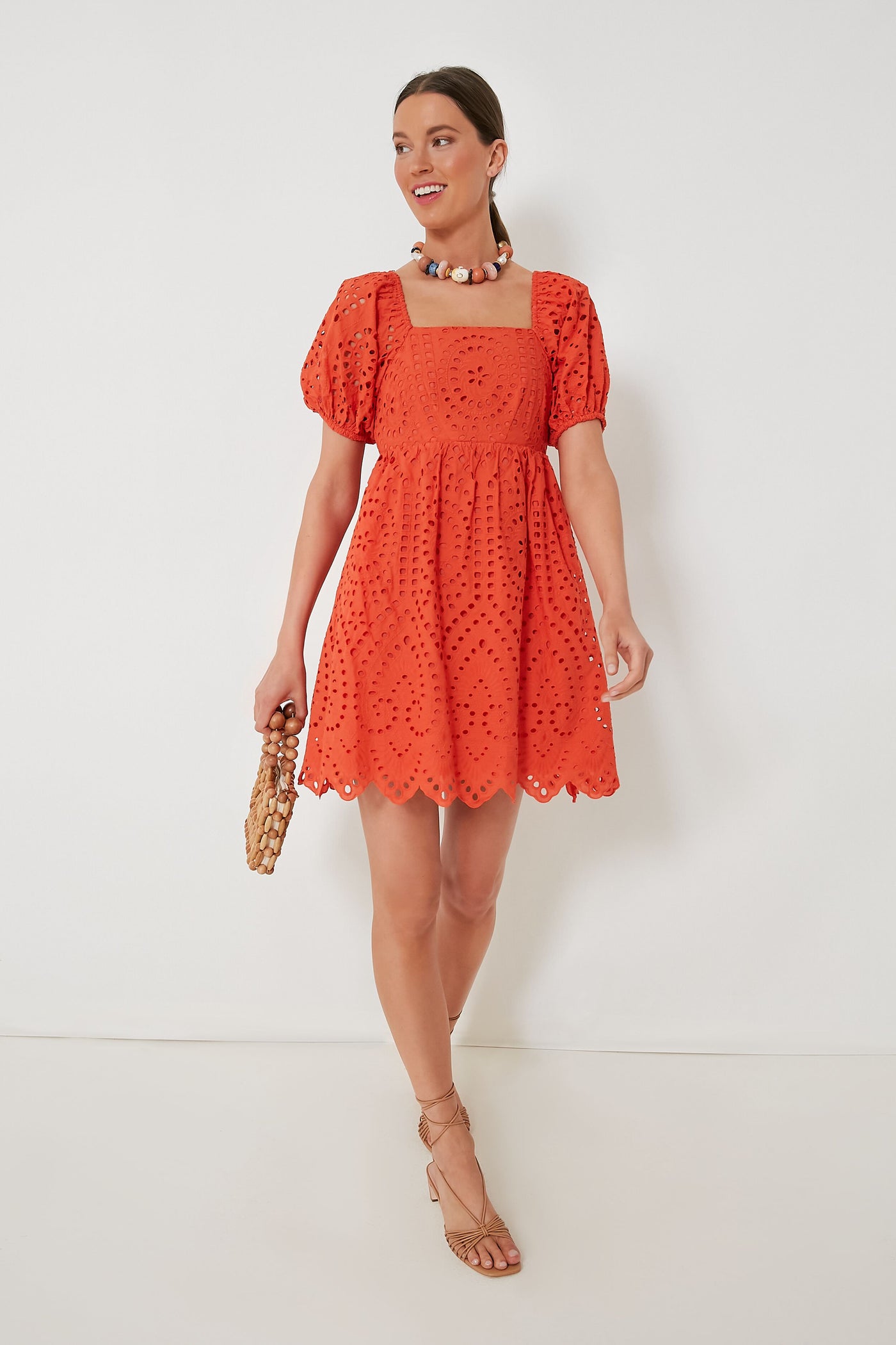 Orange Eyelet Clara Mini Dress | Hyacinth House Orange Eyelet Clara Mini Dress | Hyacinth House