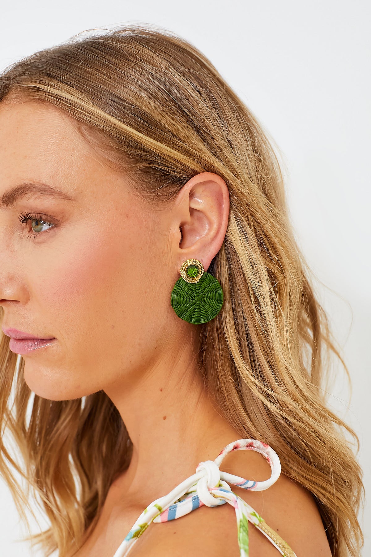 Olive Green Iraca Dulcinea Studs