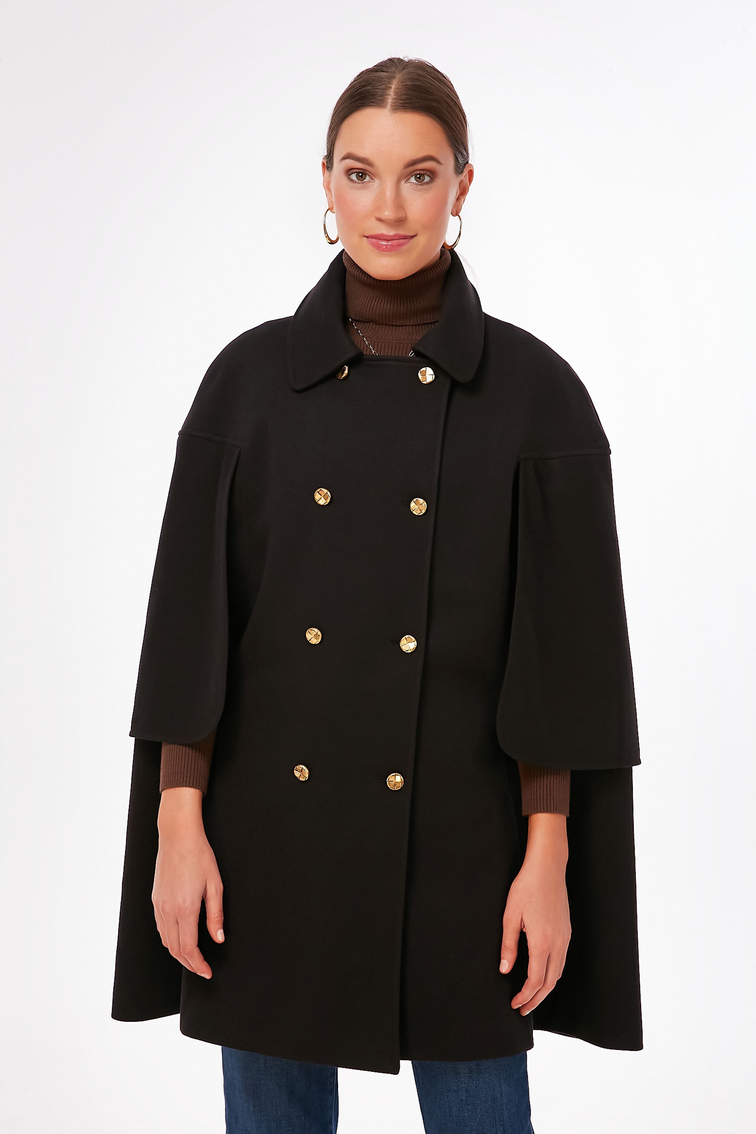 ALA?A Edition Trench Coat Cape in Black