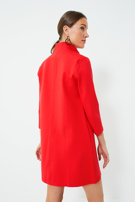 Poppy Red Ponte Clifton Dress