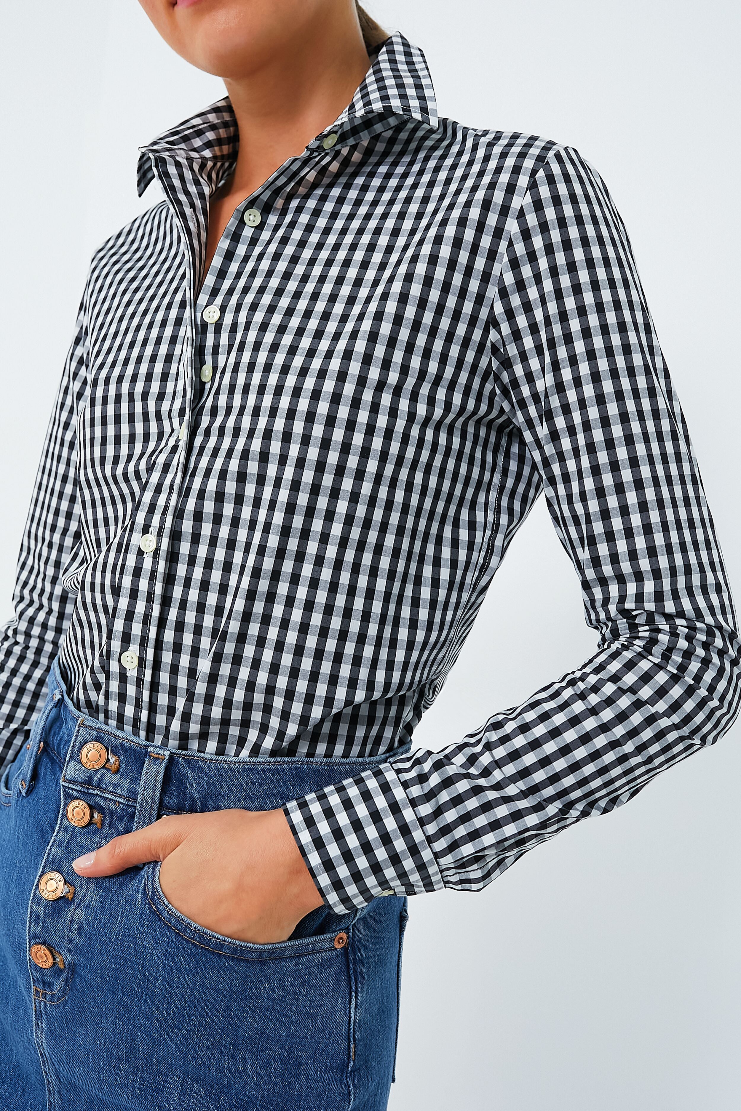 Black Large Check Long Sleeve Icon Shirt