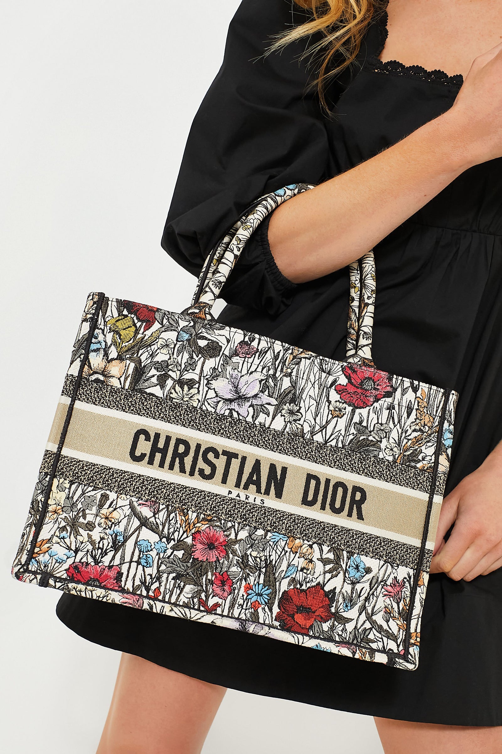 Christian Dior Flower Canvas Medium Book Tote