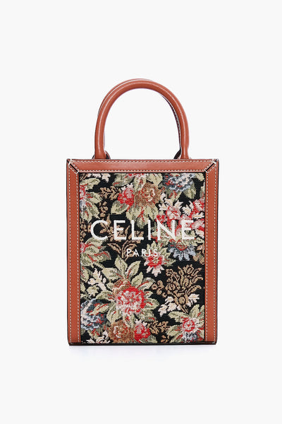 バッグ CELINE Celine Small Vertical Cabas Tote in Printed Canvas and Calfskin
