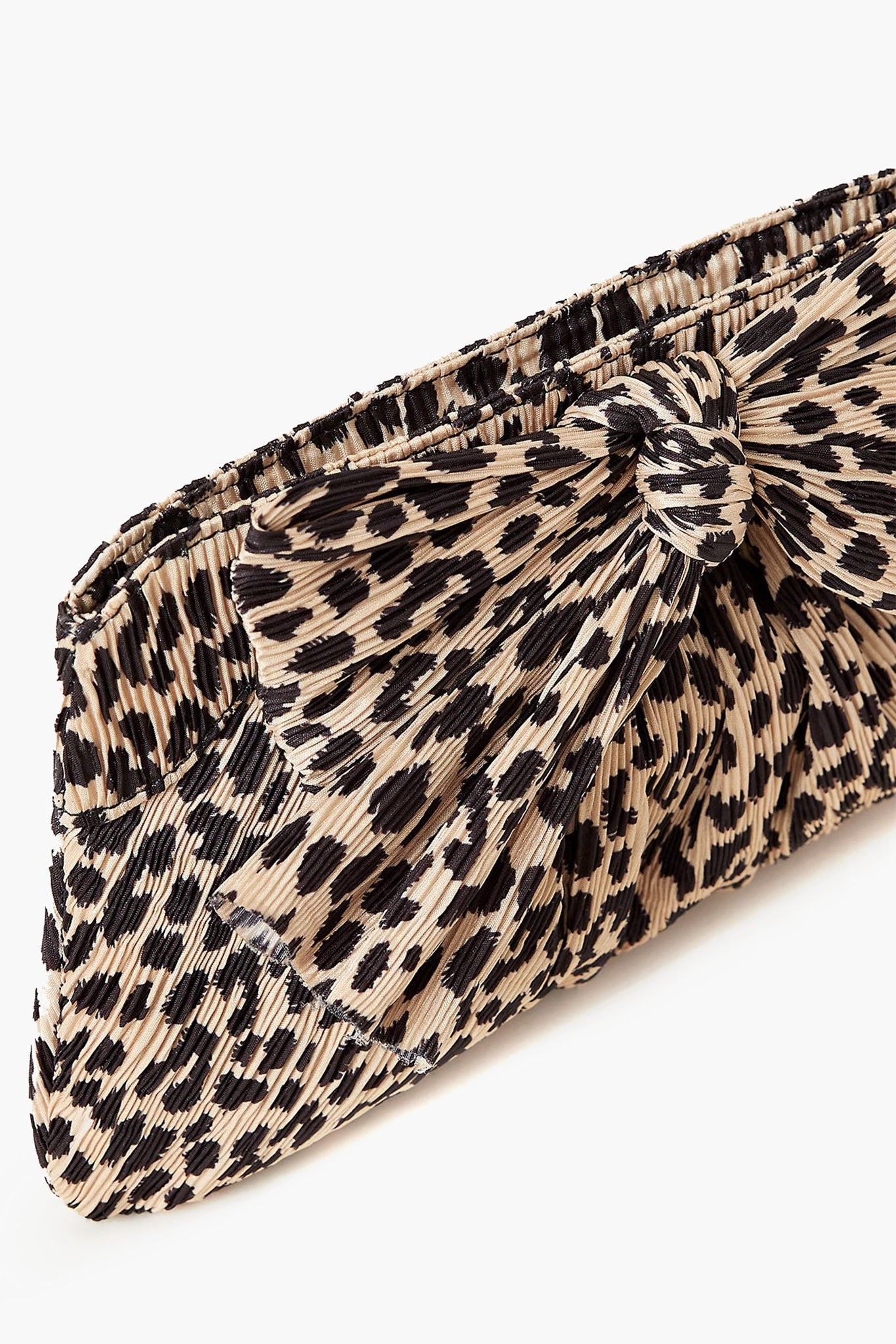 Leopard Rayne Pleated Frame Clutch