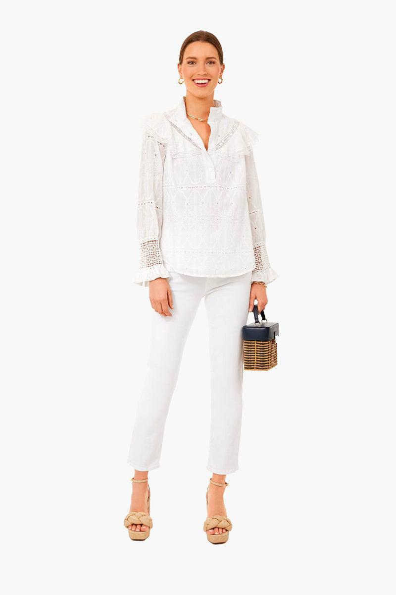 White Eyelet Mirabella Blouse