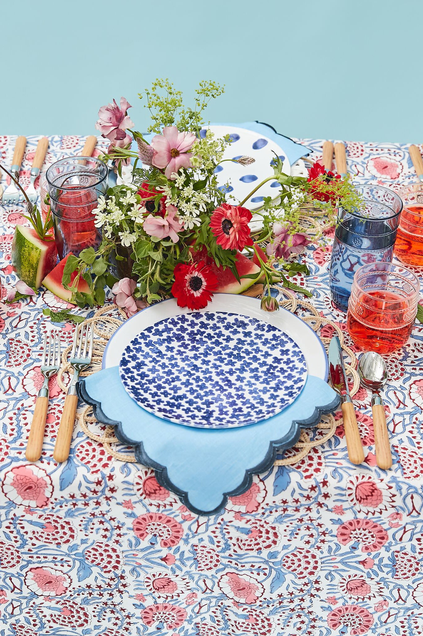 Sunset Poppy Vines Tablecloth
