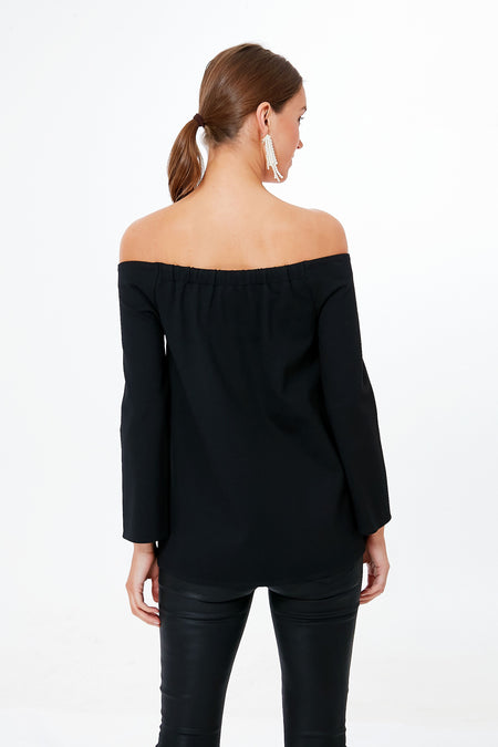 Black Miranda Off The Shoulder Blouse