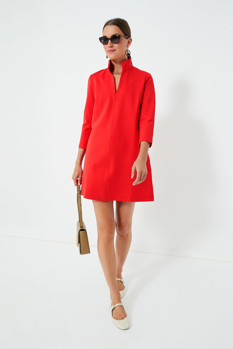 Poppy Red Ponte Clifton Dress