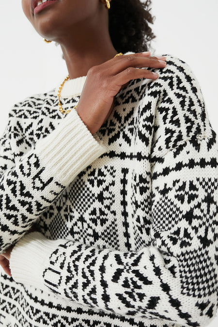 Charcoal and Cream Fair Isle Sandwick Sweater