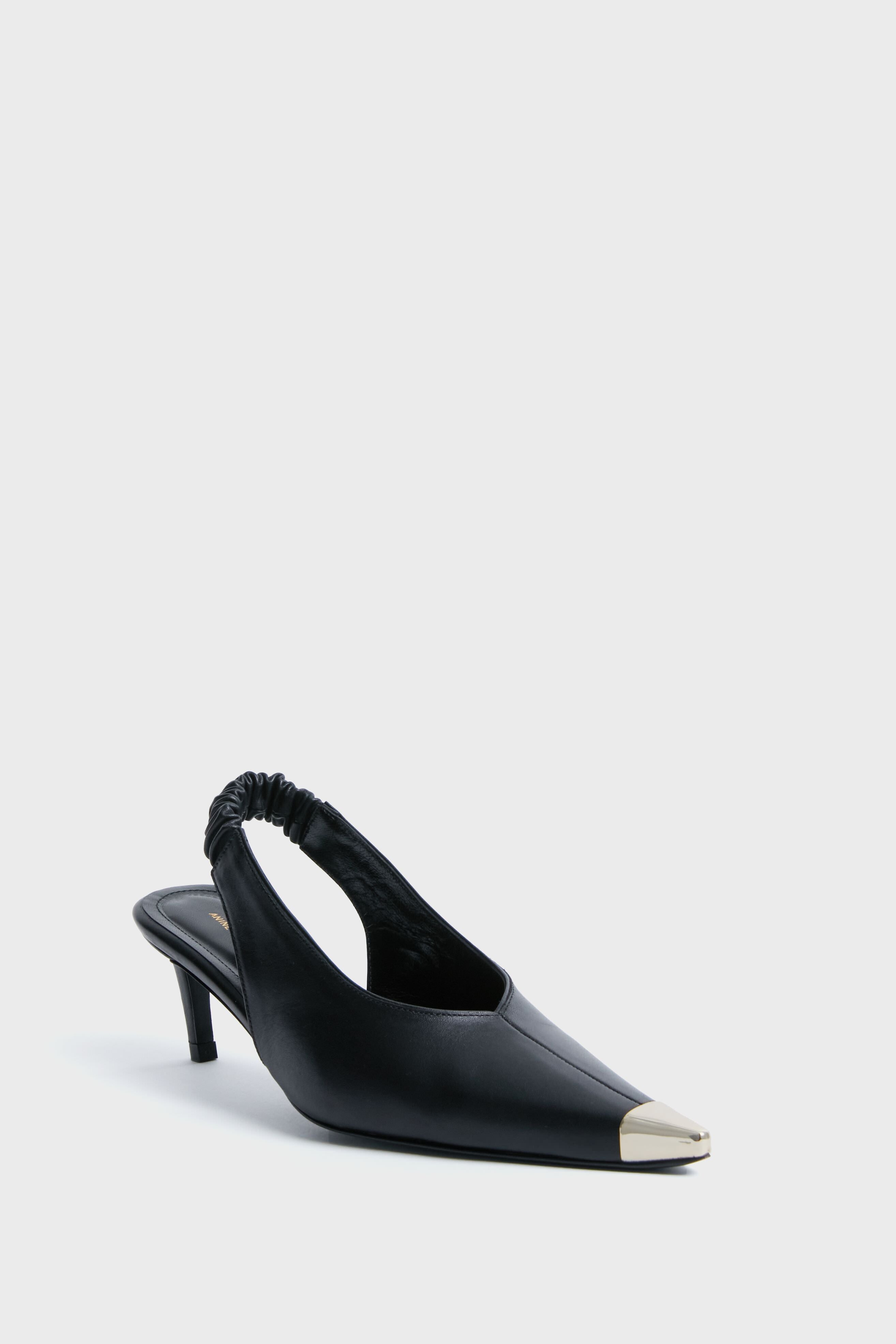 Black Nina Heels with Metal Toe Cap | Anine Bing