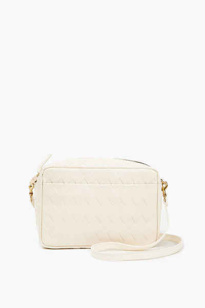 CLARE . V MARISOL LEATHER CROSSBODY BAG IN CREAM DIAMOND